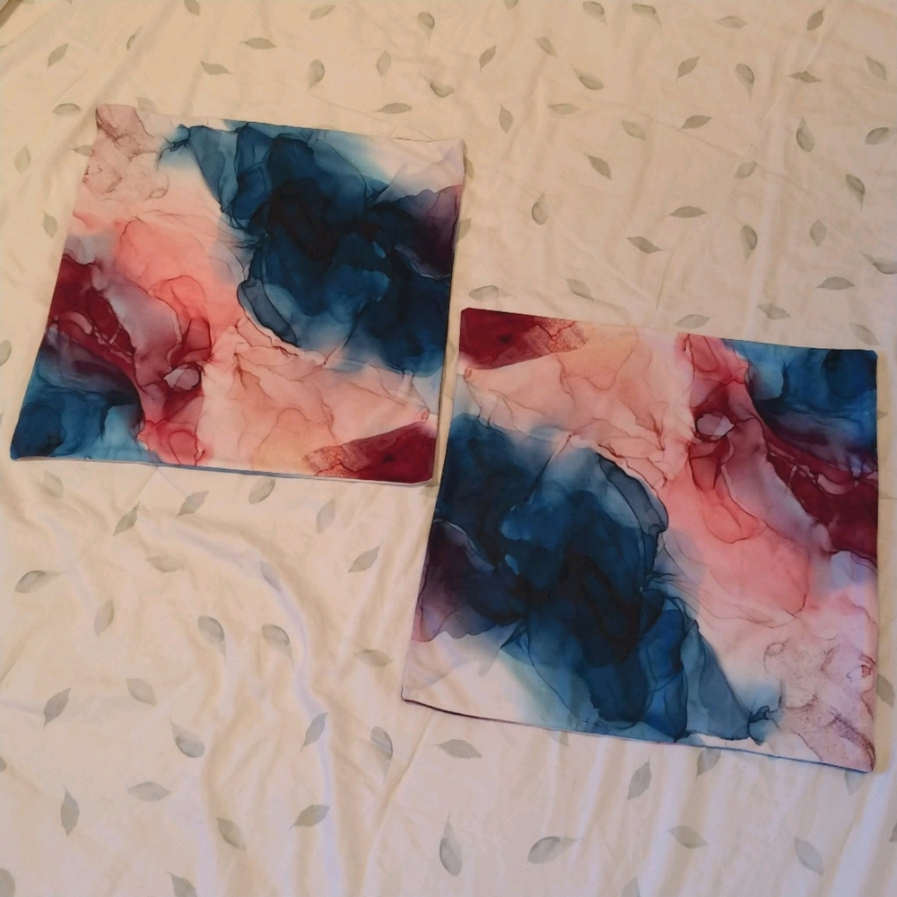 Two Zippered Square Toss Pillow Covers
